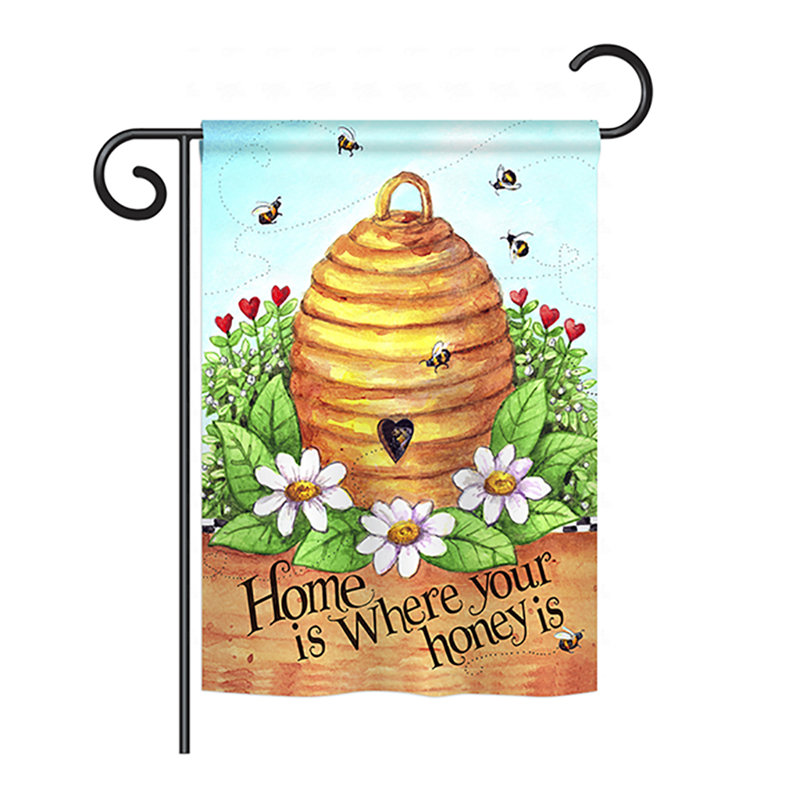 Drapeau de maison en polyester Fasheen Bee Hive Home, H 40 po x l 28 po