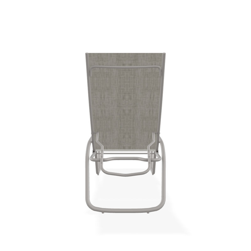 Outdoor Rust-Resistant Metal Chaise Lounge, Textured Warm Gray, Smoke
