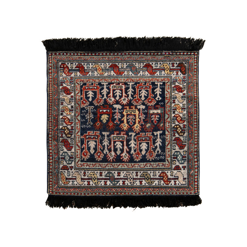 Rug & Kilim’S Classic Rug In Blue And Red Geometric Tribal Pattern, Rectangle 10' x 14'