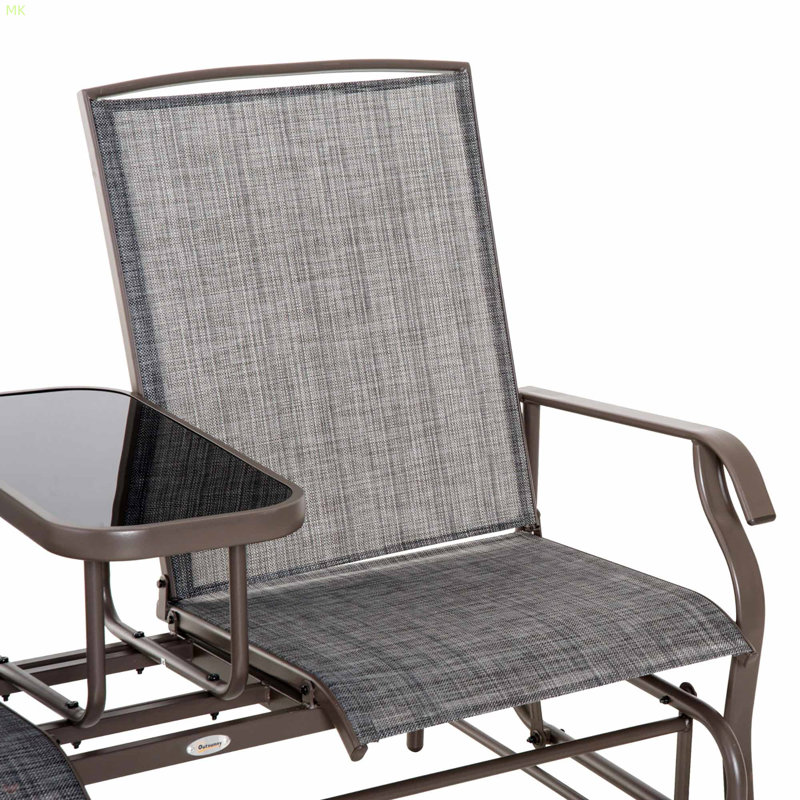 Outdoor Glider Bench With Center Table