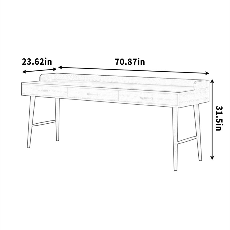 Pieds de rangement en pin massif, H 31,5 po x l 70,87 po x P 23,62 po