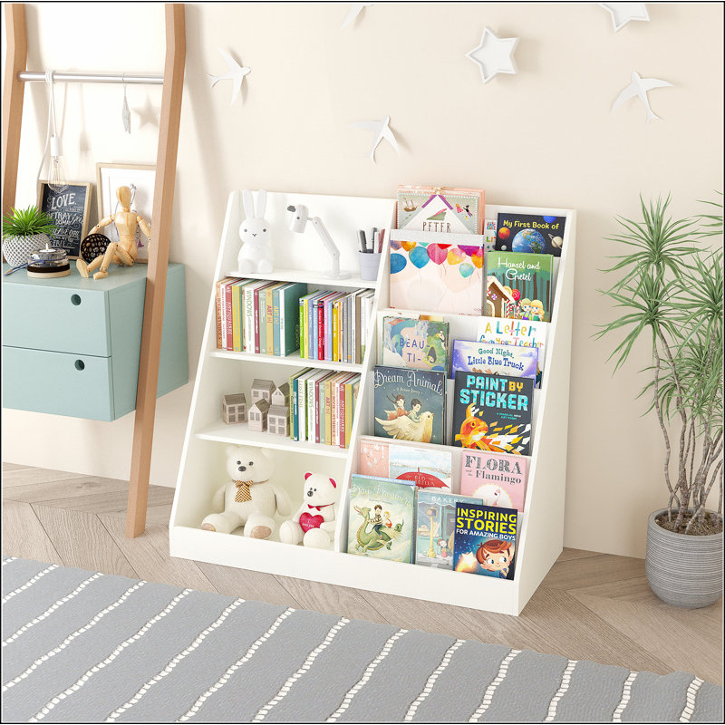 Multifunctional 4 Tier Bookshelf And Book Storage Organizer With Bookcase Display Stand
