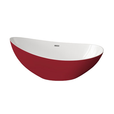 62.99'' x 31.89'' Freestanding Soaking Acrylic Bathtub