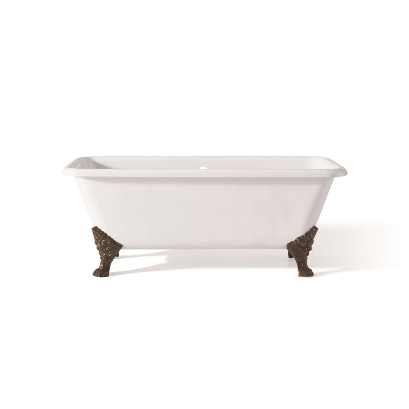 Iris 66.88'' L Soaking Bathtub, Antique Bronze, White Interior with White Exterior