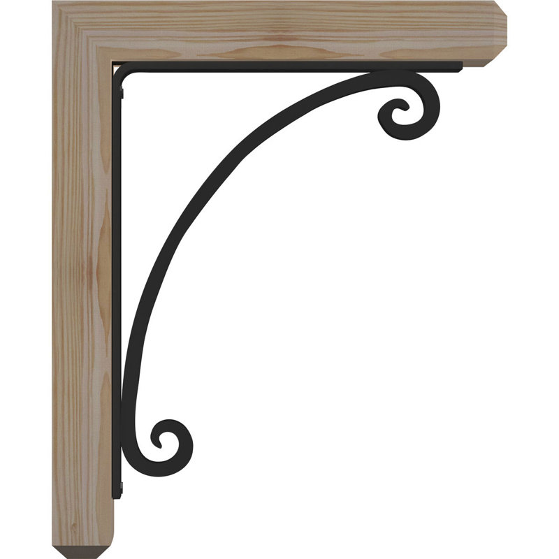 3 1/2"W x 9 1/2"D x 12"H Legacy Craftsman Ironcrest Smooth Bracket, Douglas Fir (2"W x 5 1/2"D x 8"H Iron Bracket)
