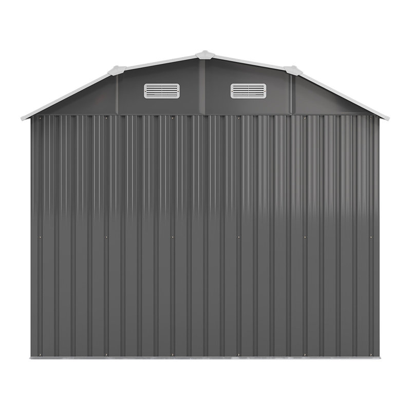 Catalaya 7.4 ft. W x 4 ft. D Metal Curved Storage Shed, Grey