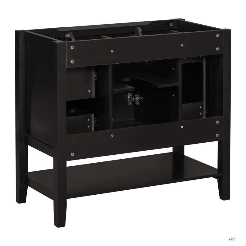 Meuble-lavabo 36 po sans lavabo, base d'armoire seulement, une armoire et trois tiroirs