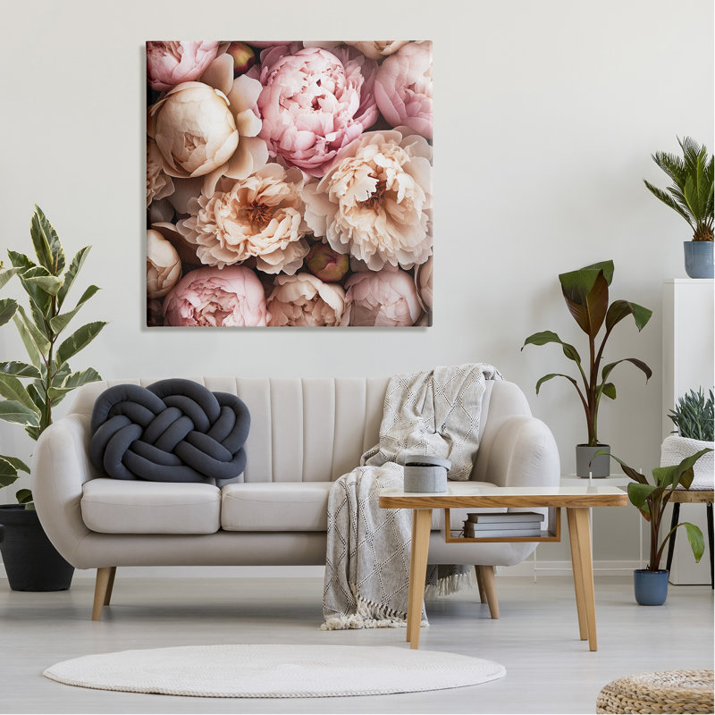 Photographie de pivoines douces par Riley B, H 36 po x l 36 po x P 1,5 po