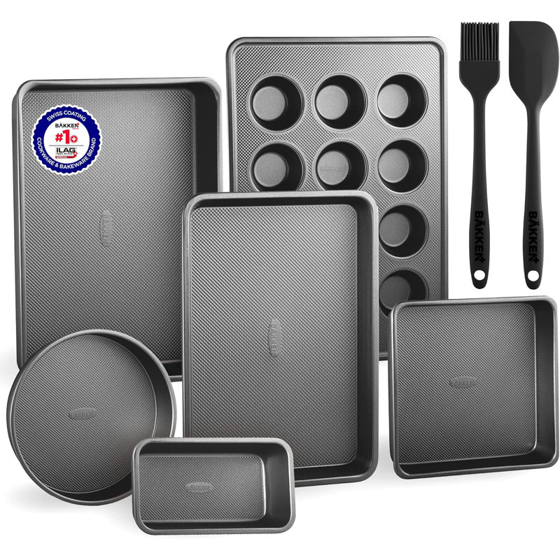 8-Piece Black Non-Stick Professional Bakeware Set