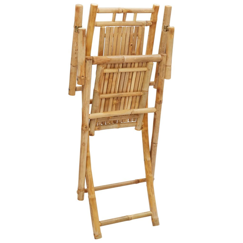 2 chaises de patio pliantes Arlmont & Co. en bambou 20,9 po x 26 po x 39 po