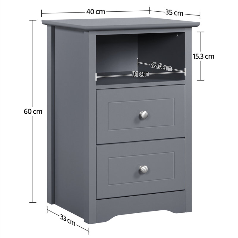 Side Table with Storage, Dark Gray