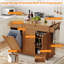 Îlot de cuisine mobile à roulettes de 140 cm de large - Abattant, étagère à épices, porte-serviettes, porte-couteaux, rangement pour poubelle de 38 litres - Table de rangement mobile et portable avec roulettes pour la cuisine-159992886