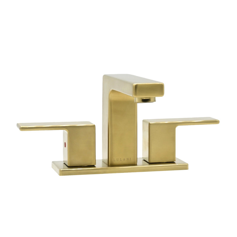 Lulani Centerset Bathroom Faucet with Drain Assembly, Champagne Gold