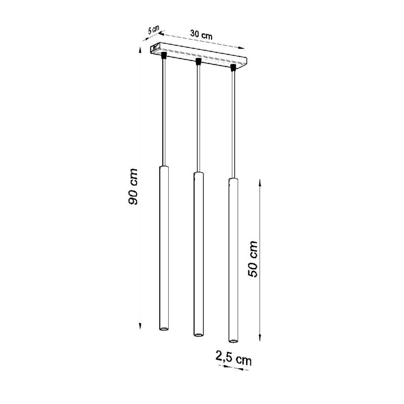 Aliezah 3 - Light Cylinder Pendant, White