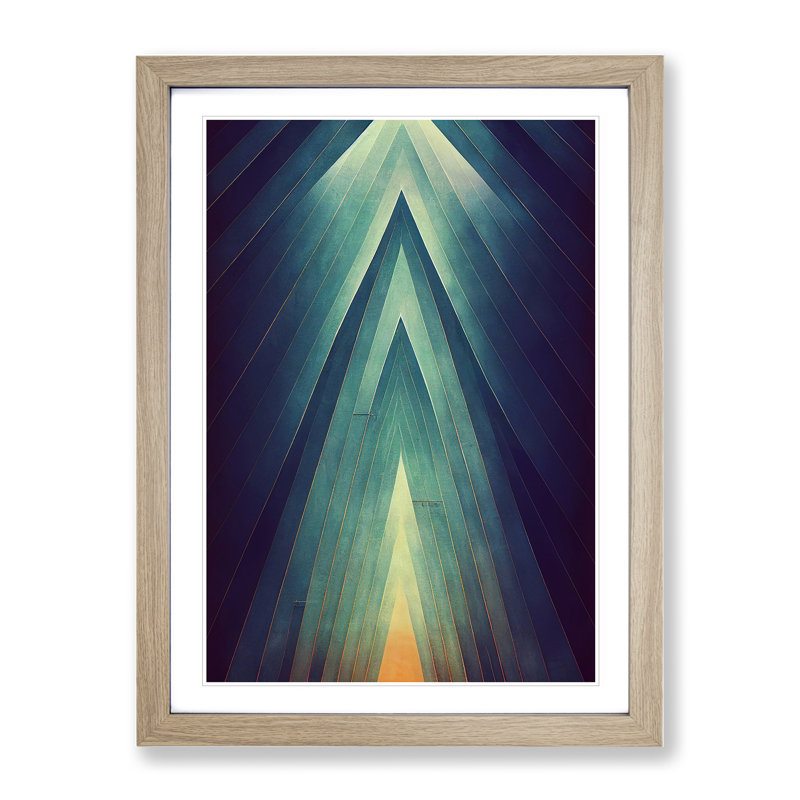 Awesome Abstract Art No.1 - Single Picture Frame Print, 64cm H x 46cm W x 2cm D, Oak Framed