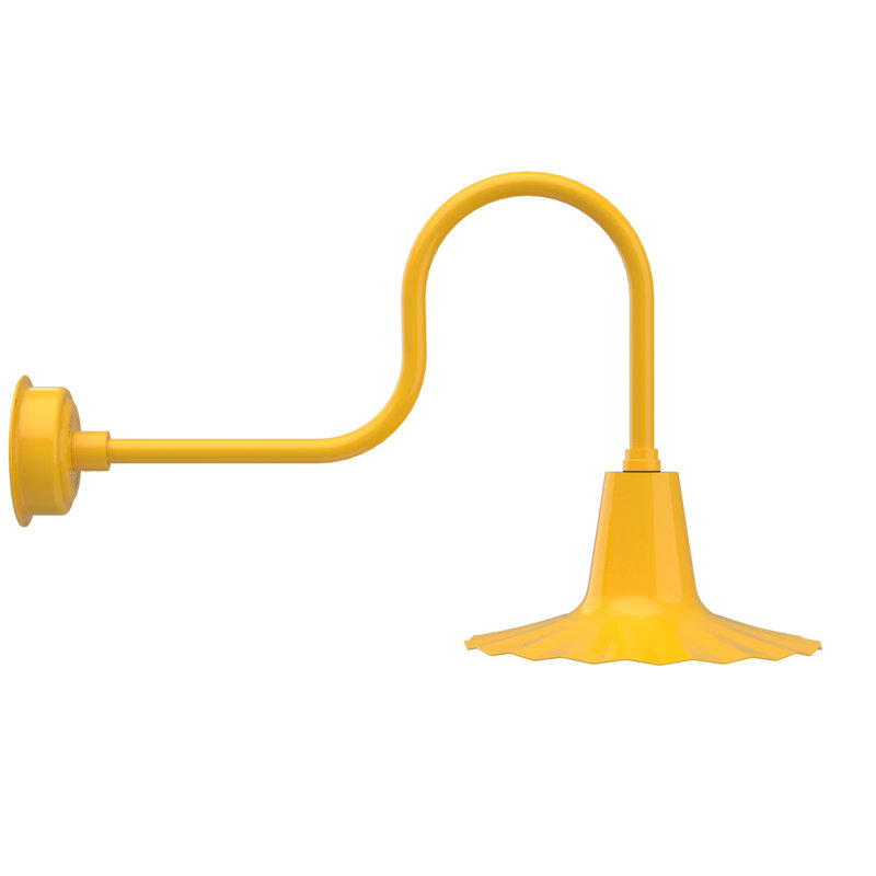 Luminaire de grange d’extérieur à del Iris, H 7,5 po x l 16 po x P 16 po, Jaune