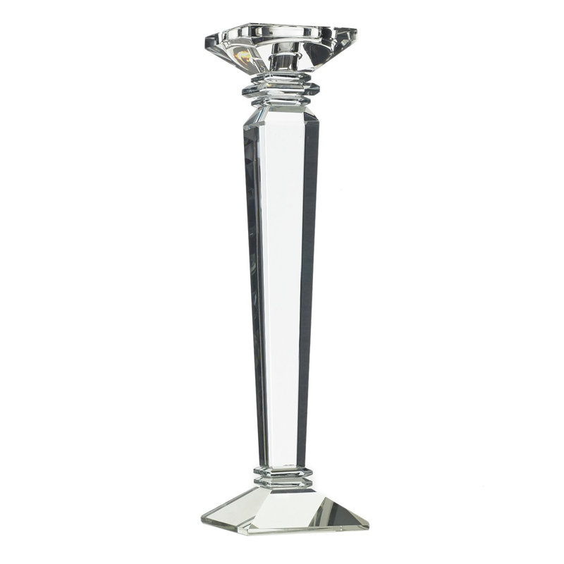 Bougeoir de table en verre, H 14,75 po x l 4 po x P 4 po
