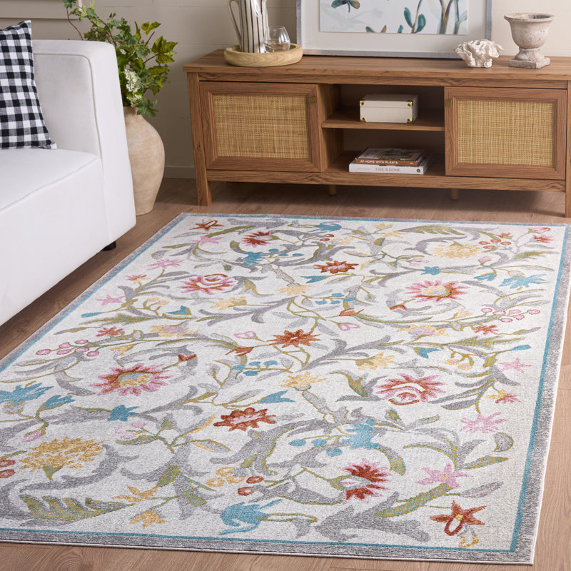 Tapis d'intérieur floral Aria Performance, Rectangle 5 pi 1 po x 7 pi 3 po
