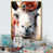 Toile avec cadre flottant or