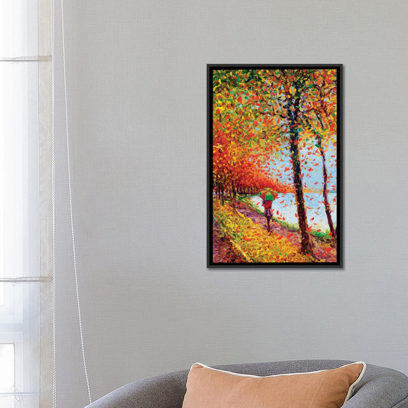 Iris Scott - Emma Walks Lakeview, reproduction d'art sur toile tendue, H 18 po x l 12 po x P 1,5 po, Pas de tapis