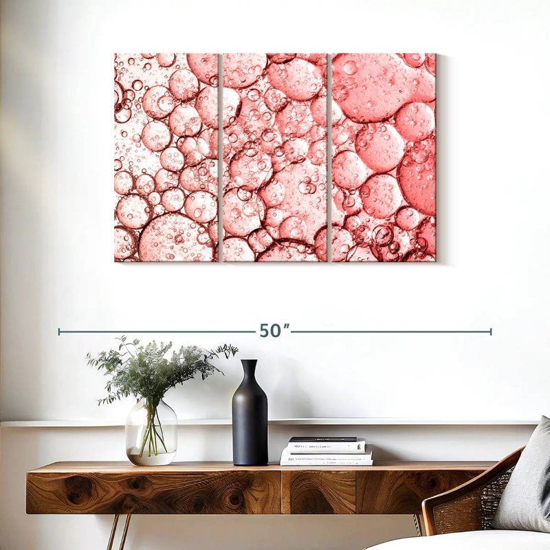 Kerner Pink Bubbles Abstract, 24" H x 38" W