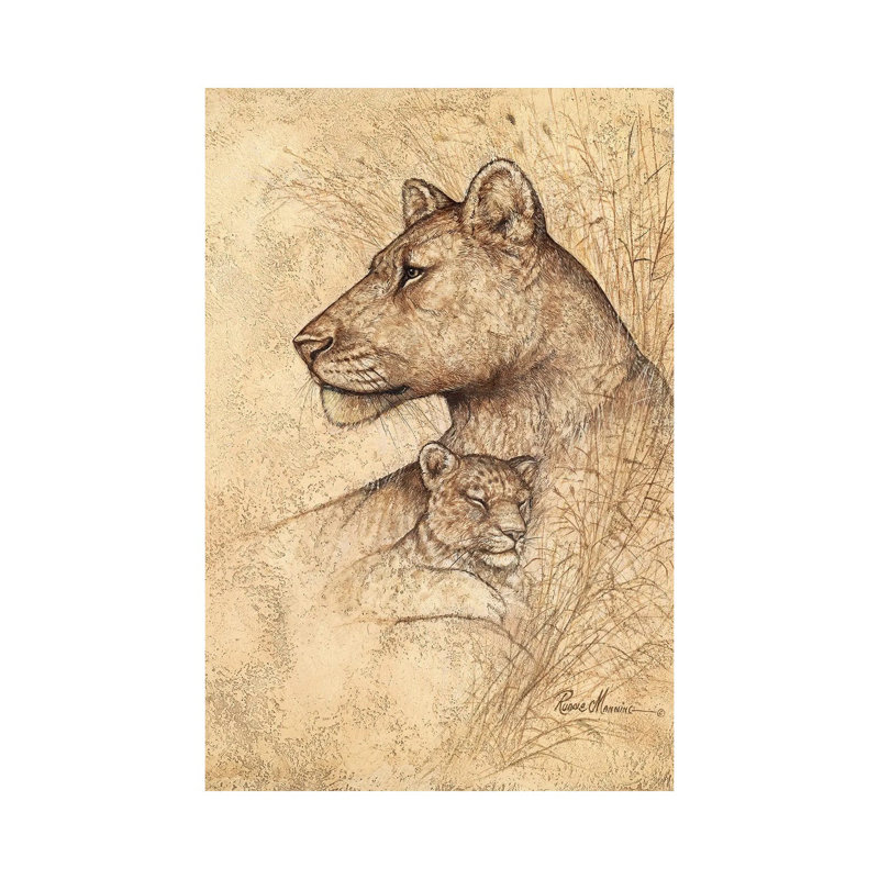 «Maternal Protection» par Ruane Manning - reproduction d'art, H 40 po x l 26 po x P 1,5 po, Toile tendue, Aucun mat