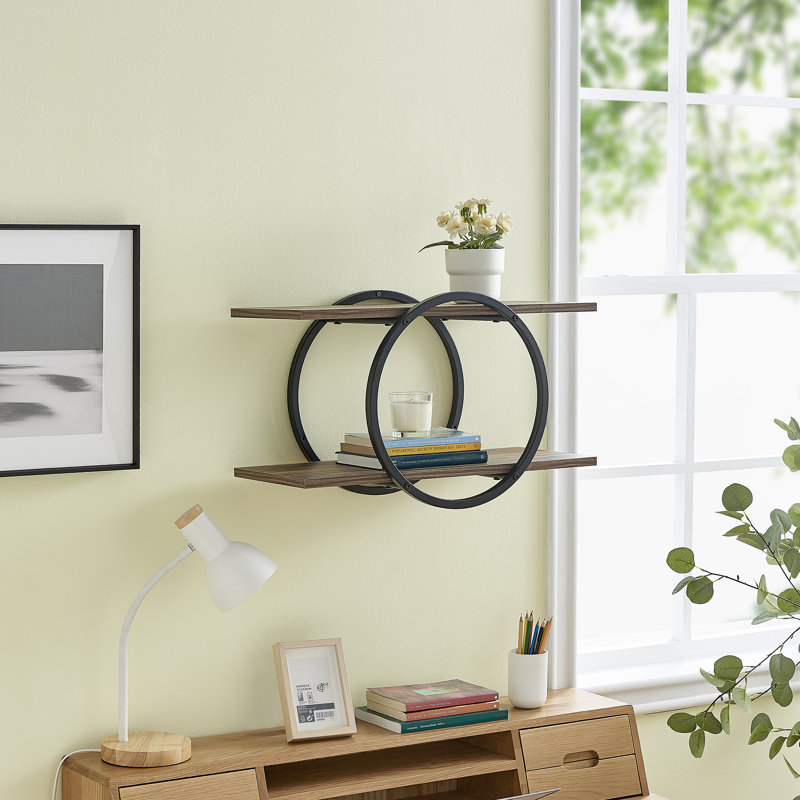 Amaru 2 Tier Circle Bracket Wall Shelf