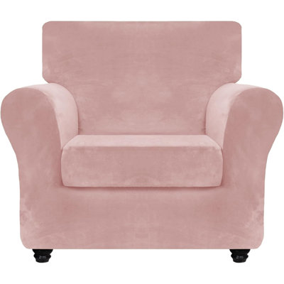 Suede Box Cushion Armchair Slipcover