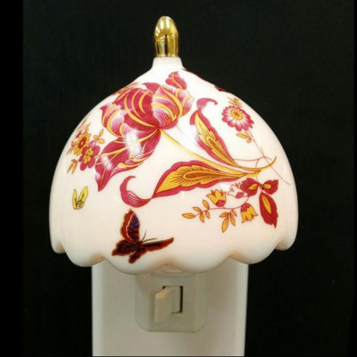 Veilleuse papillon rouge et or