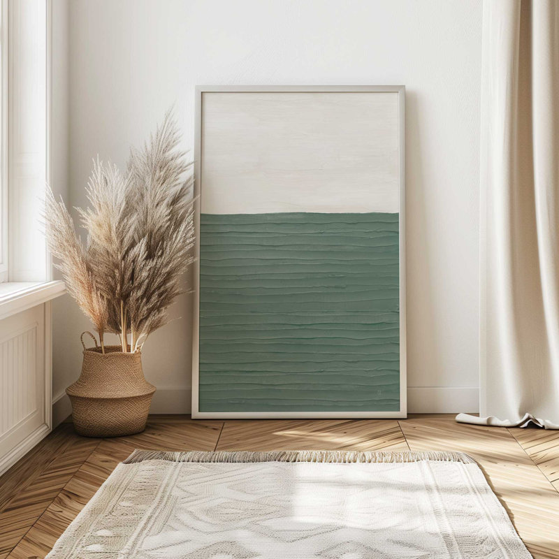16 "x 16" texturé, échos d'émeraude v2, impression, Cadre doré brossé, H 21,25 po x l 17,25 po x P 1,25 po