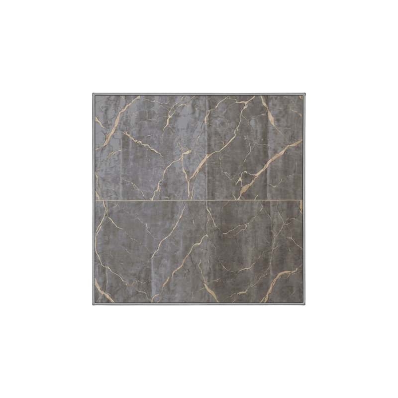 Machine Washable Gray Area Rug, Square 7'