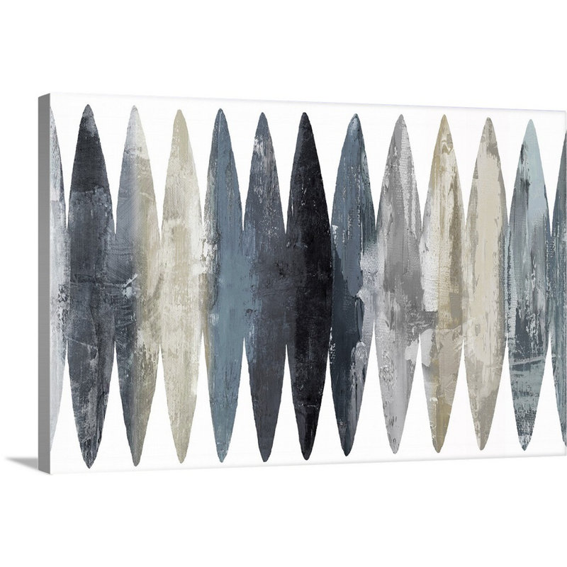 Abstract Surfboards Grey by David Moore - Painting on Canvas, Wrapped Canvas, 32" H x 48" W, No Frame