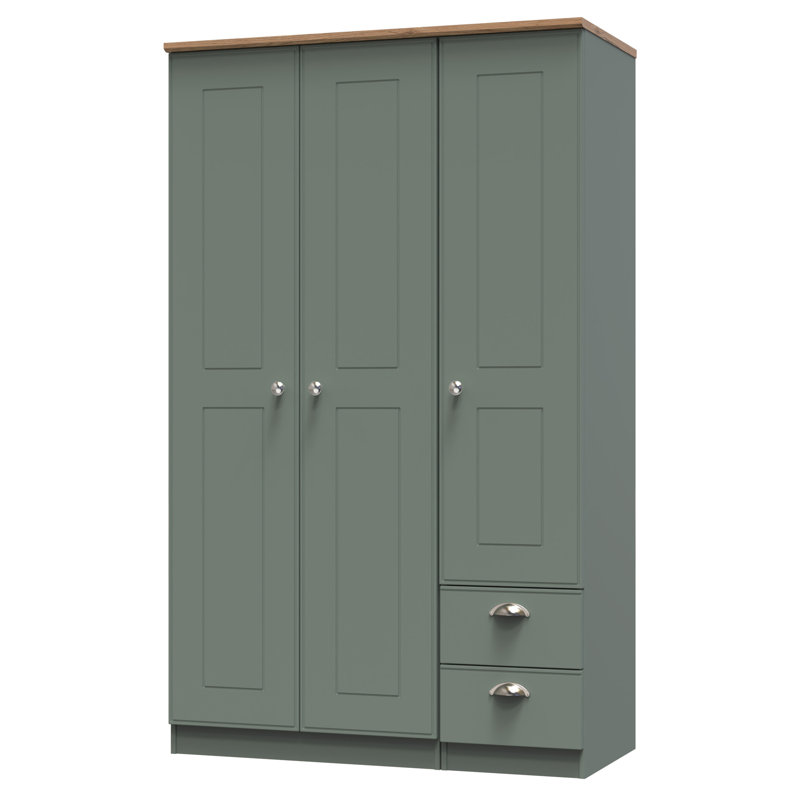 Conners Manufactured Wood Wardrobe, Reed Green/Riviera Oak