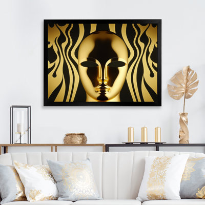 «Abstract Golden Futuristic Mask», reproduction sur toile