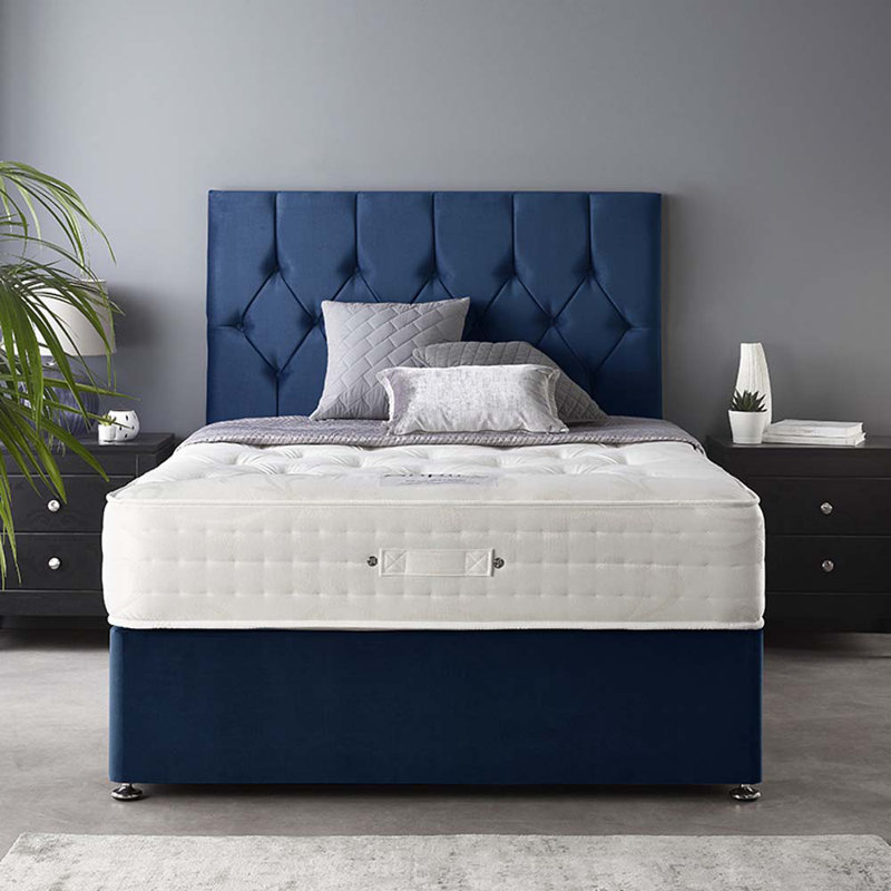 Boutique Divan Bed Base, No Drawer, Navy, Double (4'6)