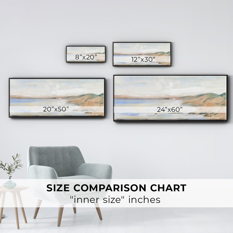 Shoreline Study II- Framed Canvas, 24" H x 60" W