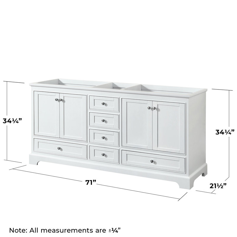 Base de meuble-lavabo double Deborah, Blanc / chrome poli