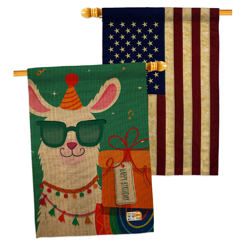Drapeau de maison en polyester 2 côtés 3 pi 3 po x 2 pi