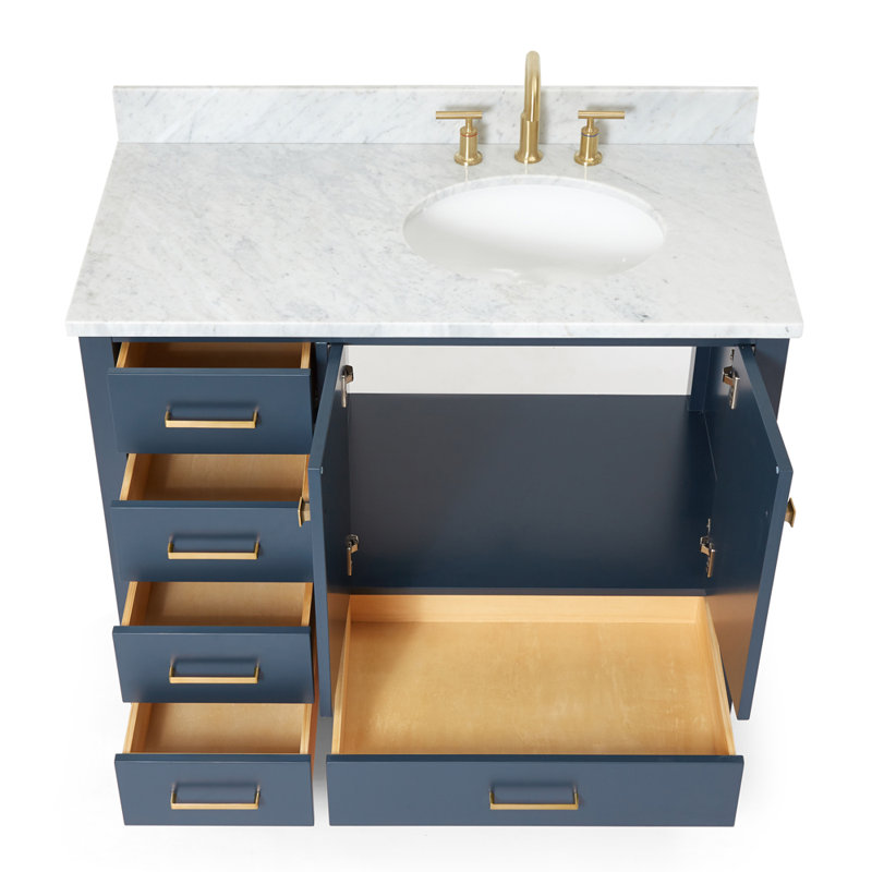 Ensemble de meuble-lavabo simple 43 po Flynt, Bleu minuit
