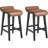 Set of 2 Modern 26.2" Counter Height Bar Stools with Upholstered Low Back, Wood Legs & Footrest for Kitchen Counter, Dining Room-1287625217