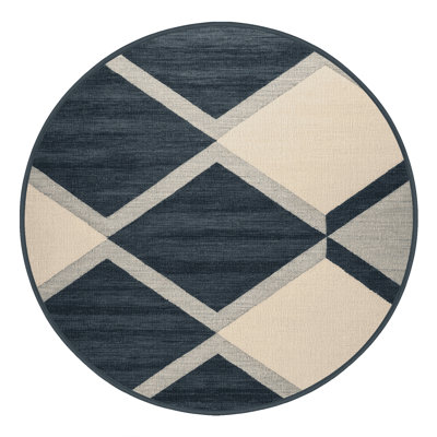 Machine Washable Checkered Gray Area Rug