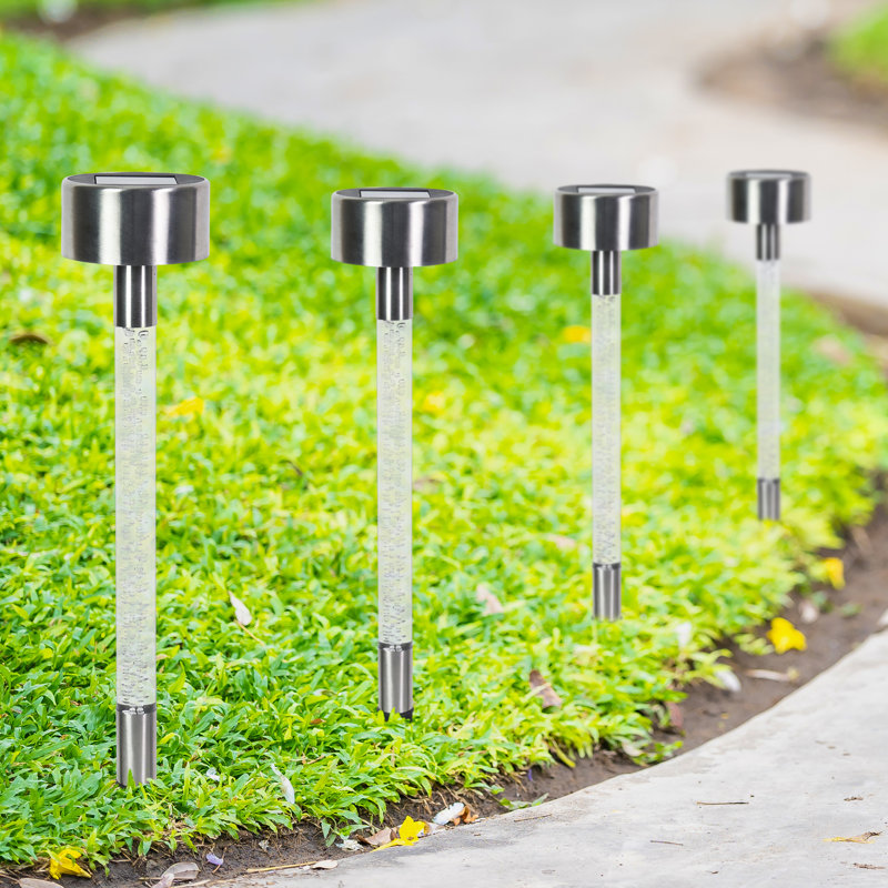 Solar Color Changing LED Bubble Garden Stakes, Set of 4