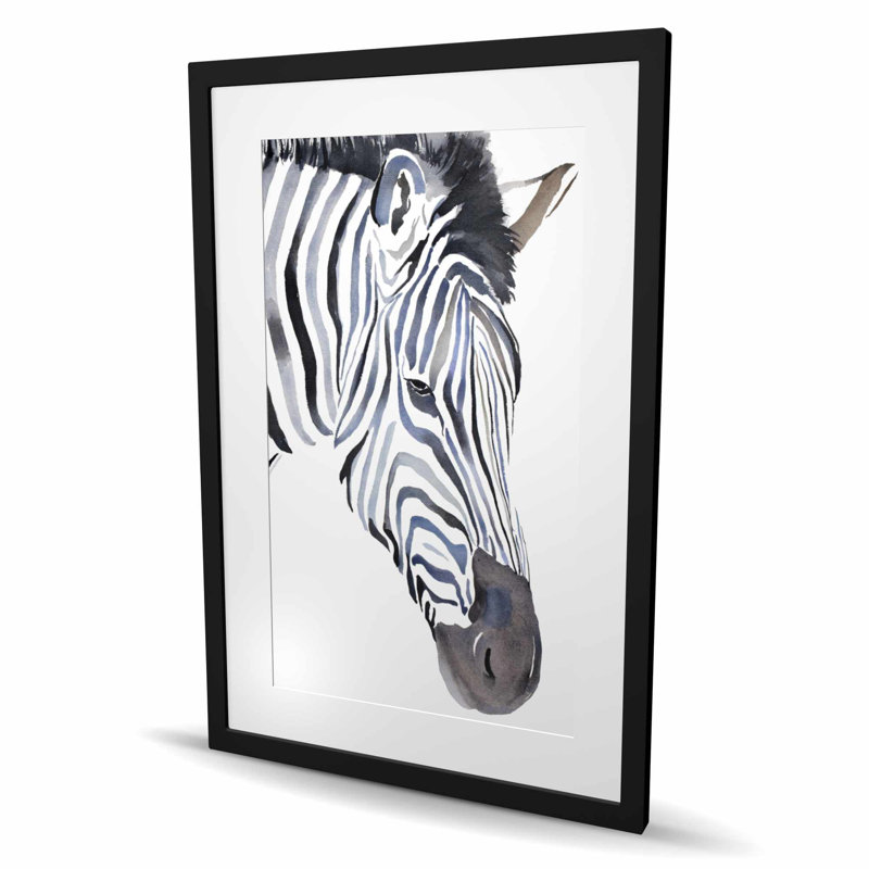 Zèbre - Reproduction matte encadrée pour décor de chambre à coucher