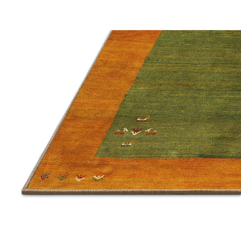 Tapis vert / orange Crymble, Rectangle 6 pi x 9 pi