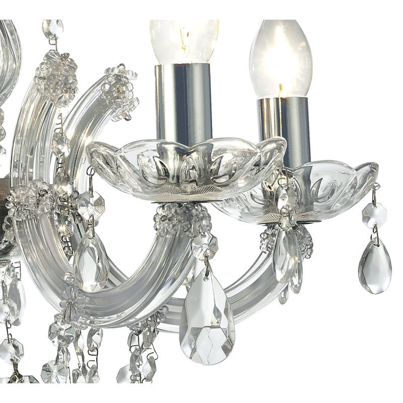 Jansen 5 - Light Candle Style Chandelier, Polished Chrome