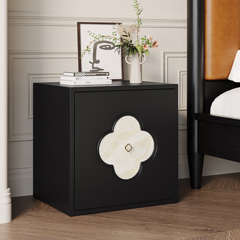 Table de chevet avec rangement, table de chevet et armoire d'appoint 19,7 po, Noir