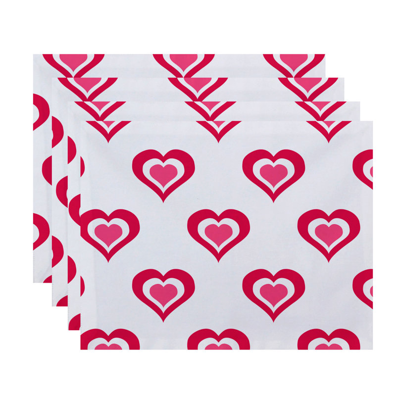 Polyester Abstract Rectangle Placemat, Pink