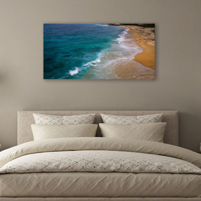 Canvas Wall Art Newport Beach California Wedge Wall Decor for Living Room Bathroom Bedroom Office 20"H x 40"W Art Paintings, Ready to Hang
