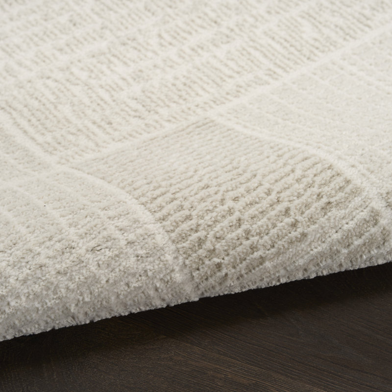Ebern Designs Reimann Ivory Grey Modern Indoor Rug, Runner 2' x 6'
