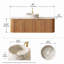 Meuble-lavabo mural 48 po avec lavabo, 2 tiroirs et lavabo rond blanc en céramique, pré-assemblé-20581203